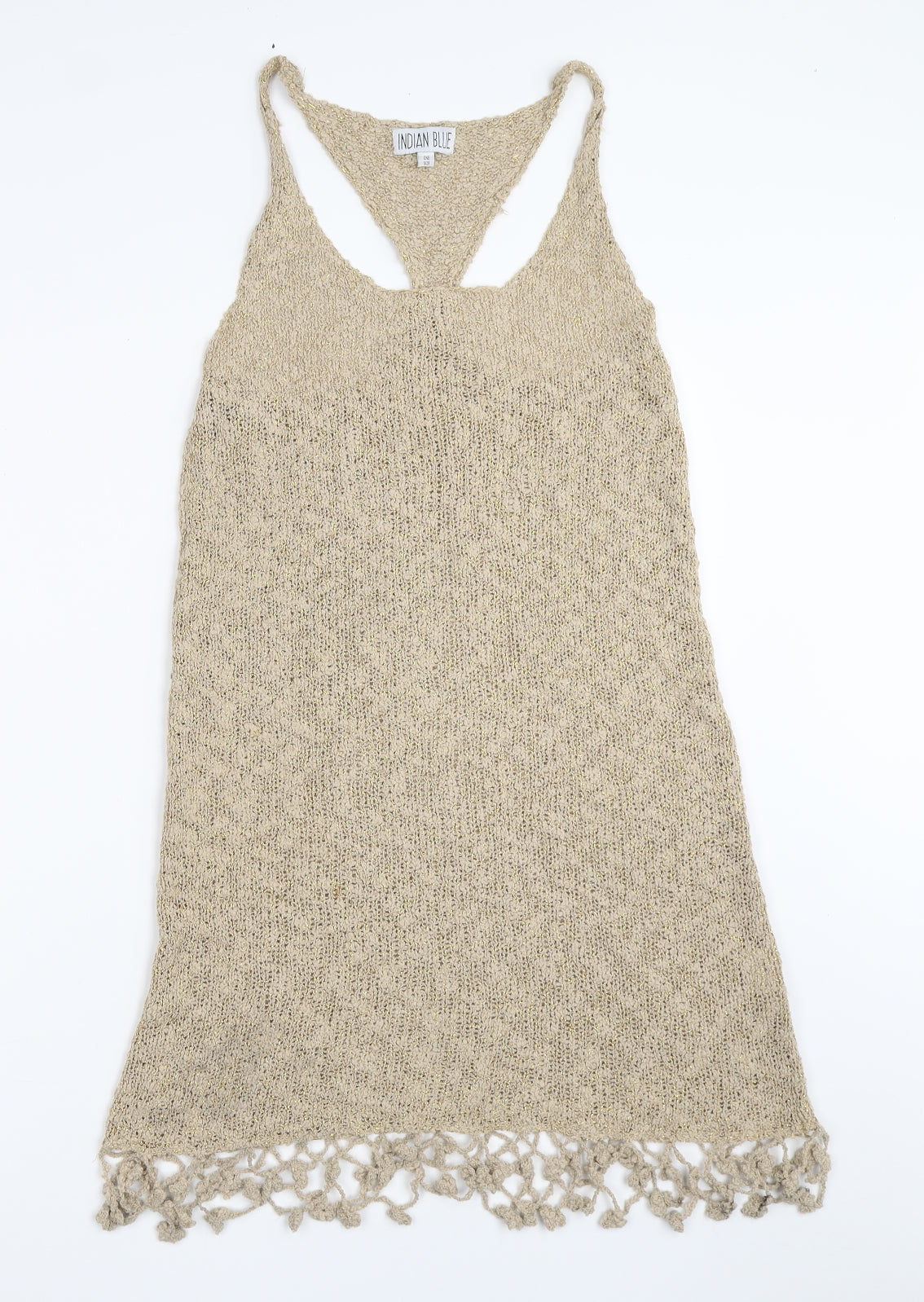 Indian Blue Womens Beige   Basic Tank One Size
