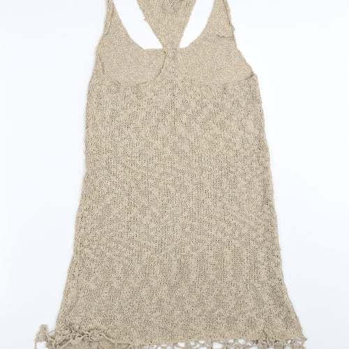 Indian Blue Womens Beige   Basic Tank One Size