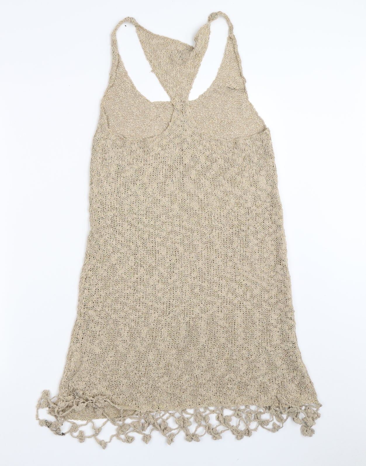 Indian Blue Womens Beige   Basic Tank One Size