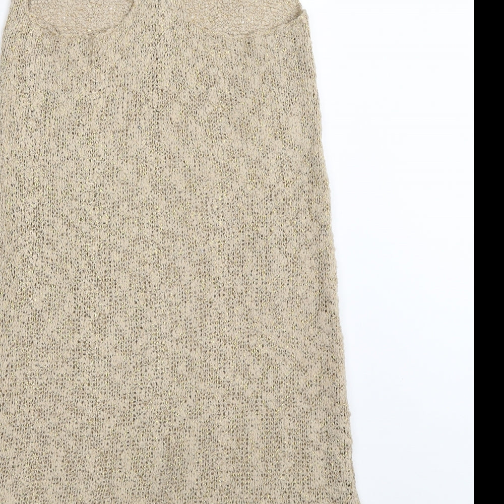 Indian Blue Womens Beige   Basic Tank One Size