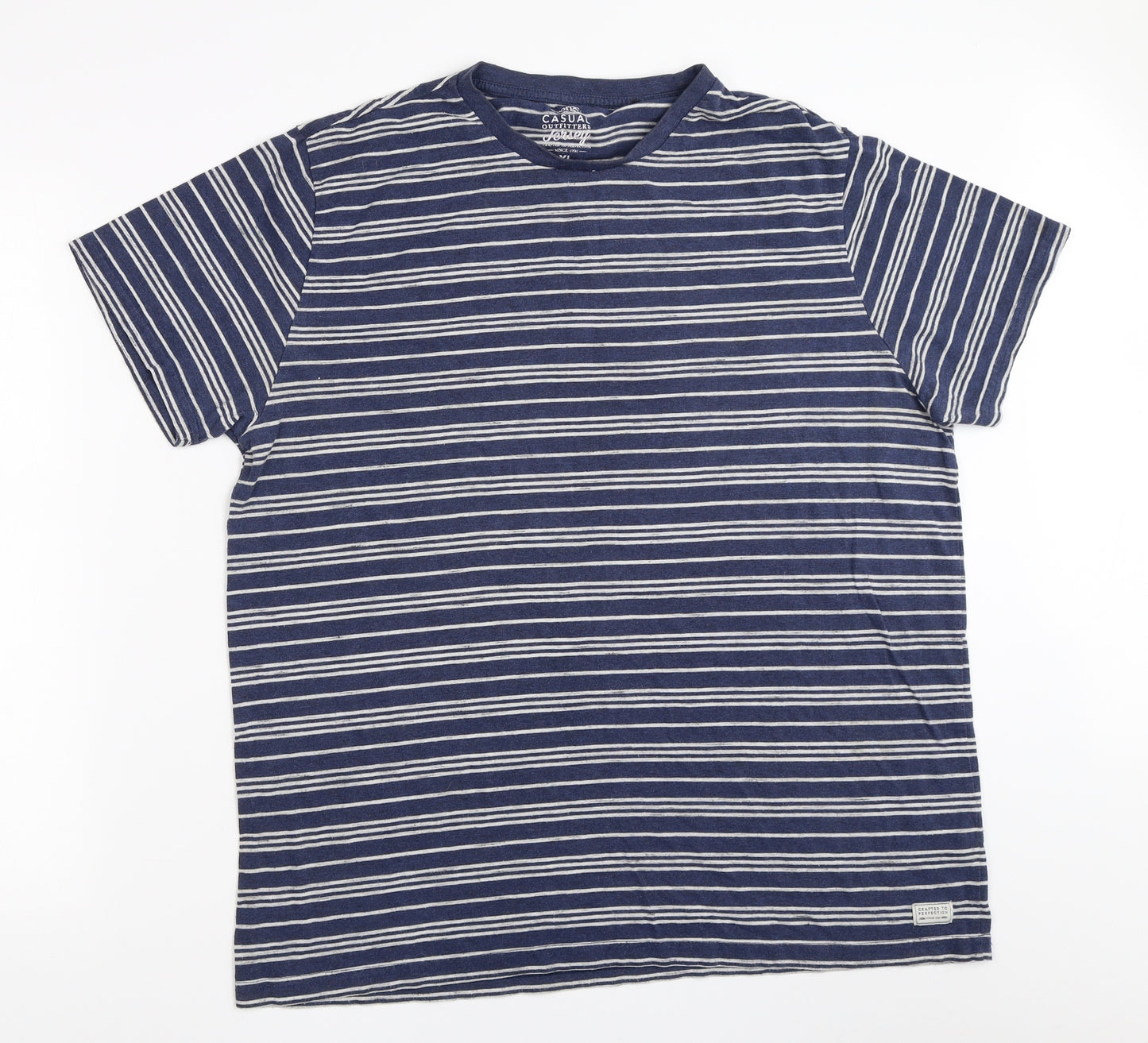 George Mens Blue Striped   T-Shirt Size XL