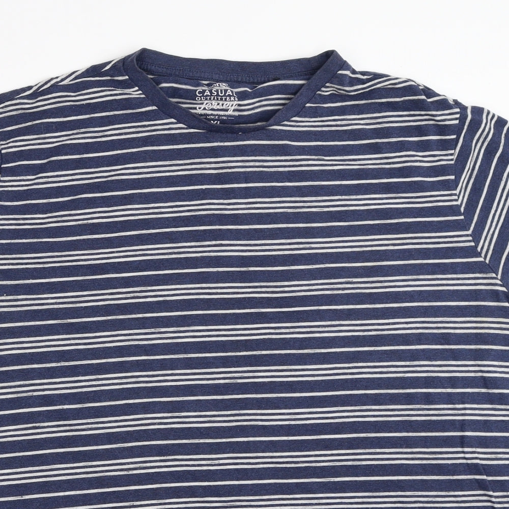 George Mens Blue Striped   T-Shirt Size XL