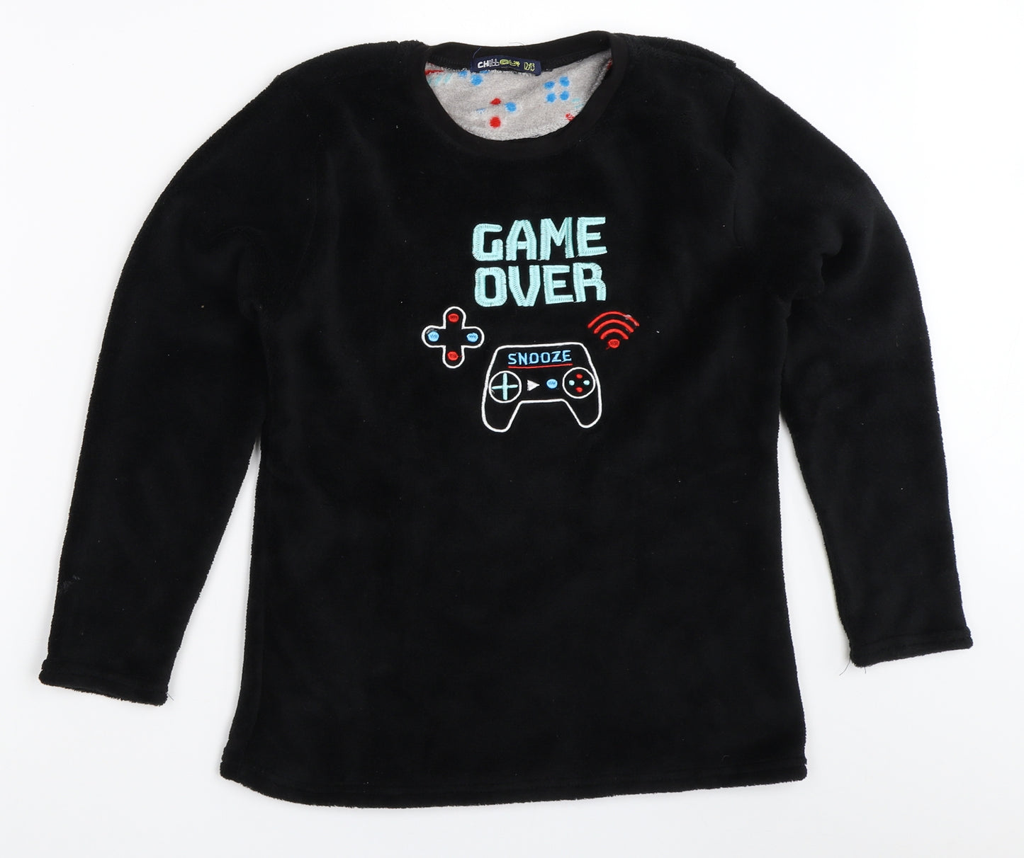 Chill Out Boys Black Solid   Pyjama Top Size 12-13 Years