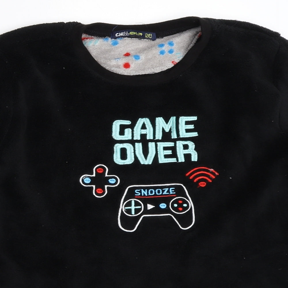 Chill Out Boys Black Solid   Pyjama Top Size 12-13 Years