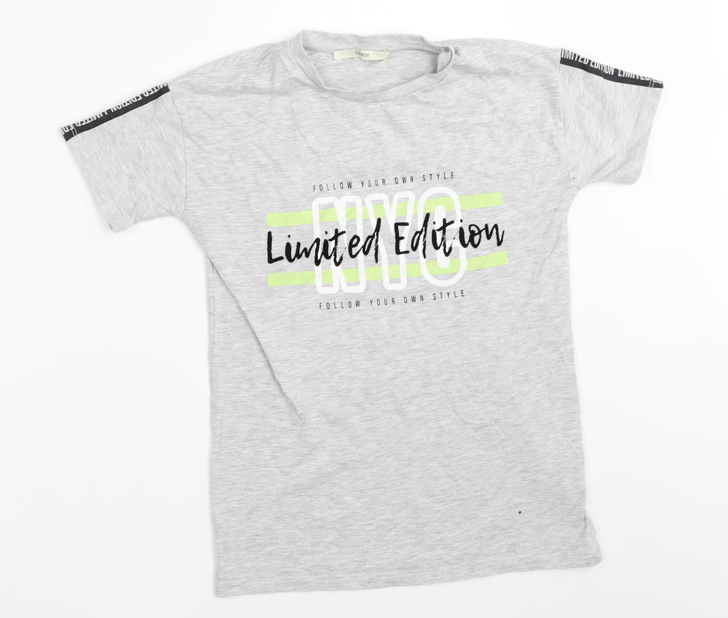 George Boys Grey   Basic T-Shirt Size 8-9 Years