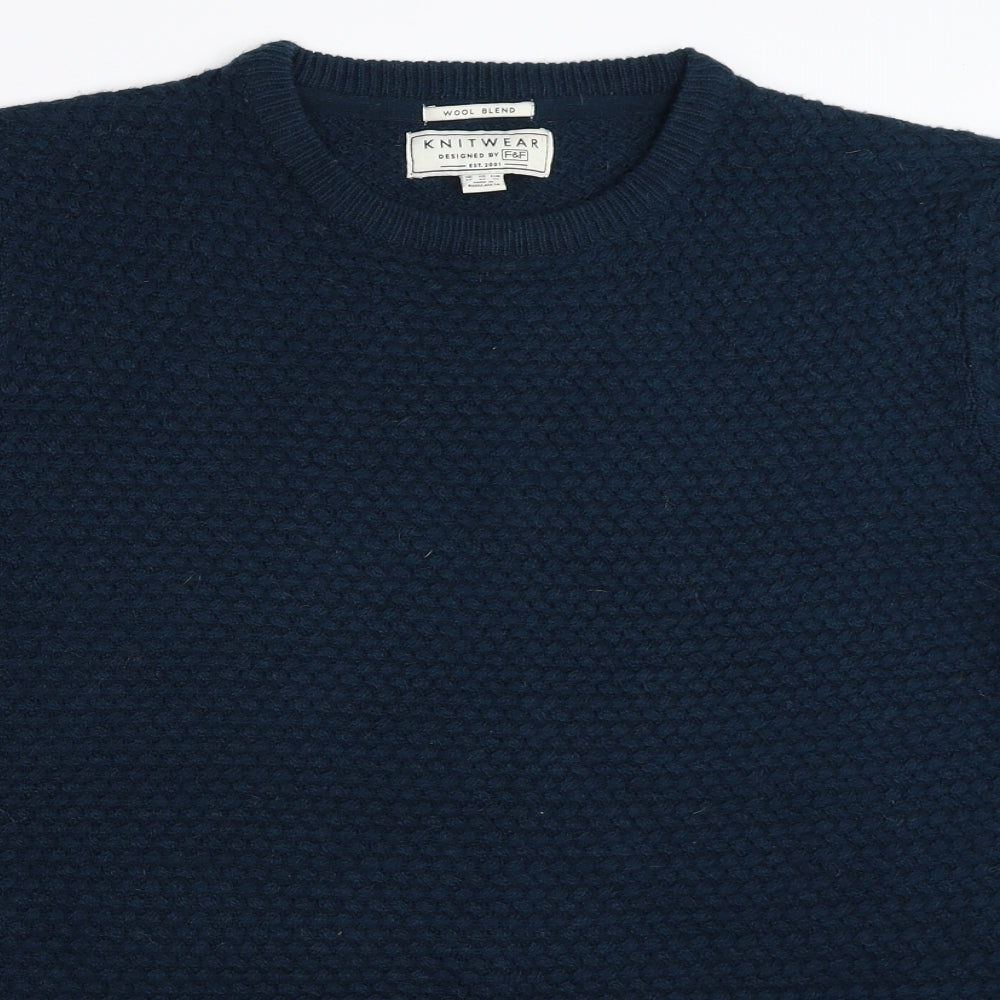 F&F Mens Blue   Pullover Jumper Size XL