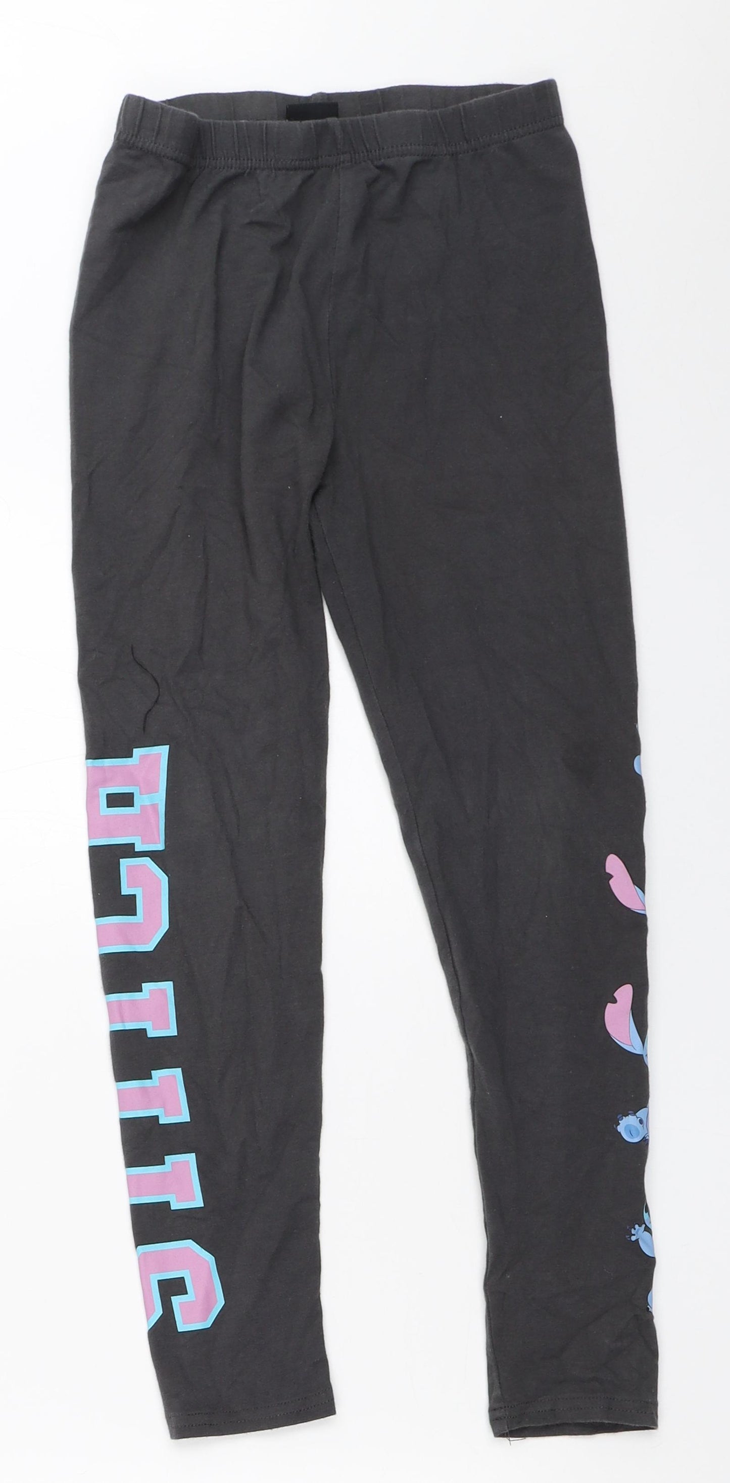 Primark Girls Grey Solid  Top Pyjama Pants Size 9-10 Years  - lilo & stitch