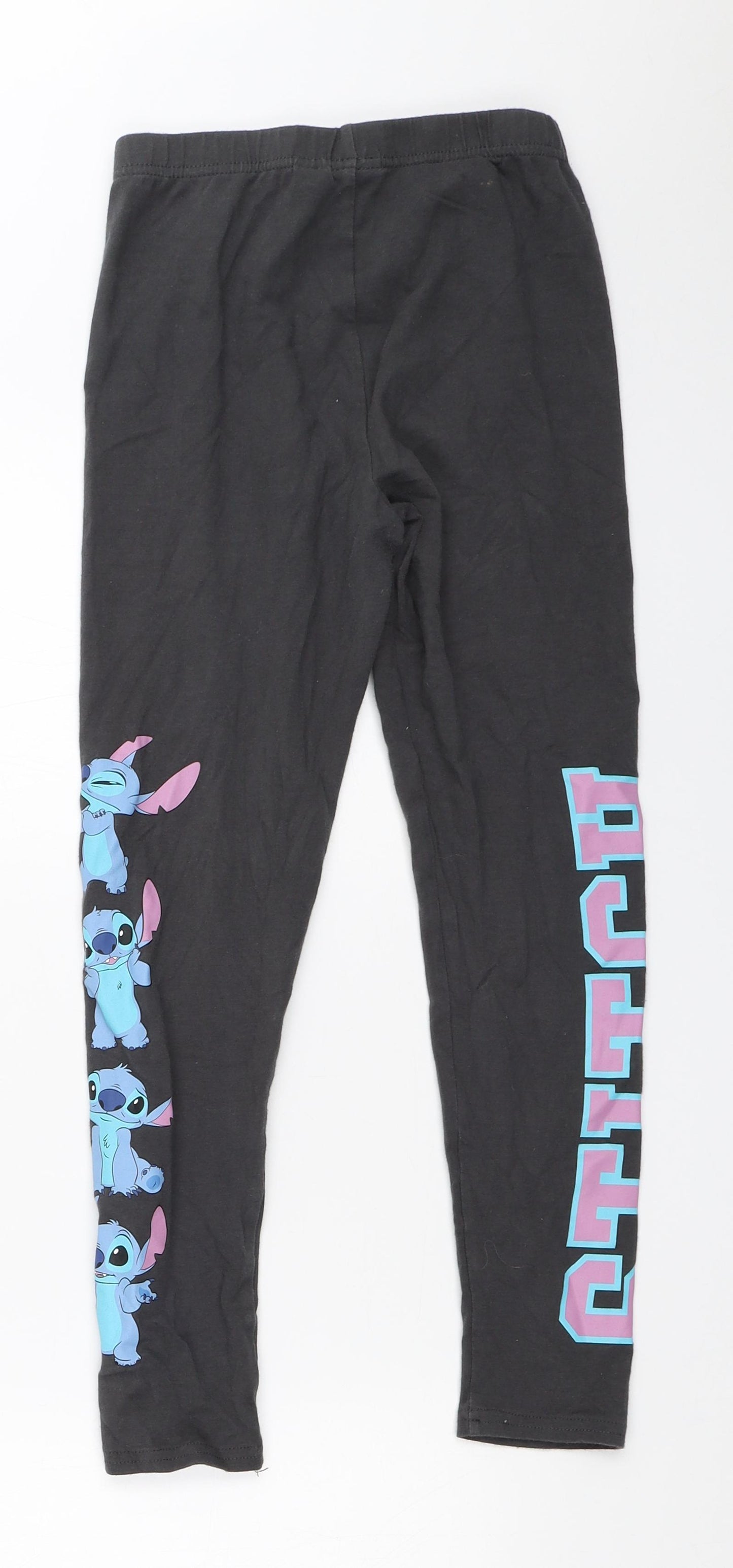 Primark Girls Grey Solid  Top Pyjama Pants Size 9-10 Years  - lilo & stitch
