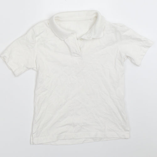 Lily & Dan Girls White   Basic Polo Size 6-7 Years  - school polo