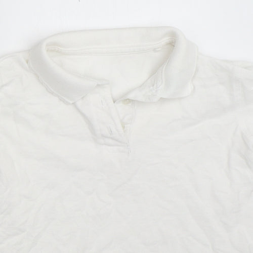 Lily & Dan Girls White   Basic Polo Size 6-7 Years  - school polo