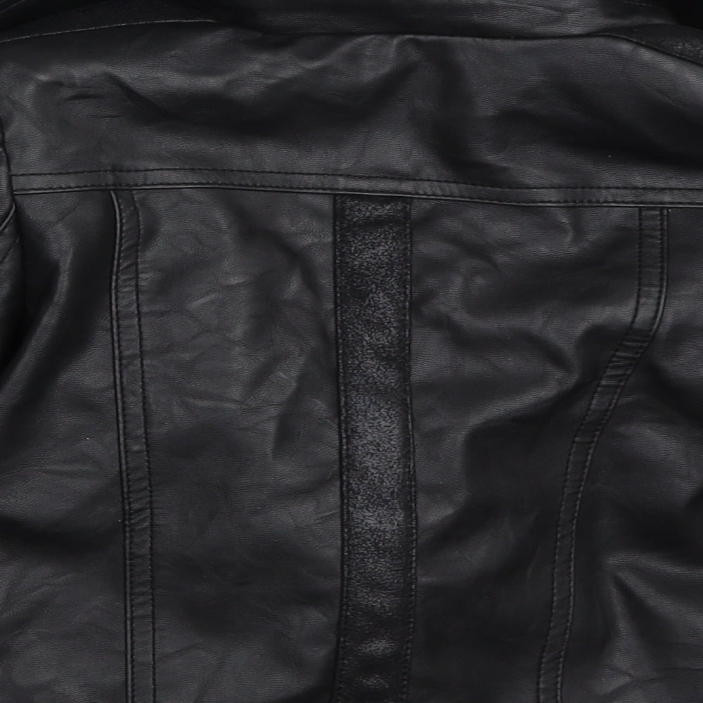 River Island Girls Black   Biker Coat Size 6 Years