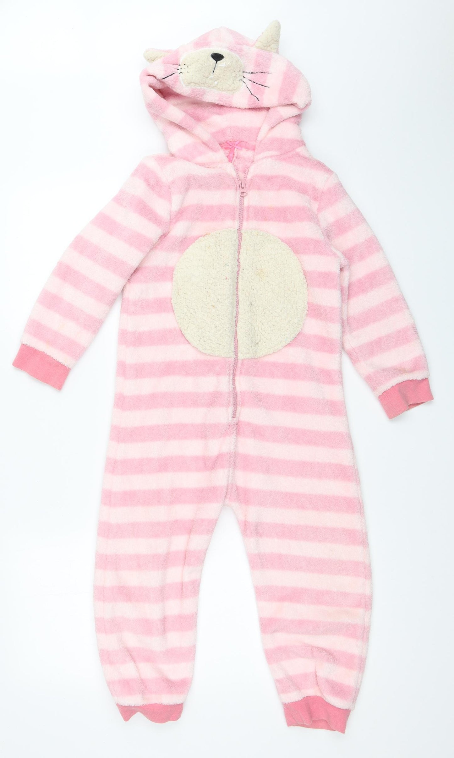 NEXT Girls Pink Striped  Capri One Piece Size 4-5 Years