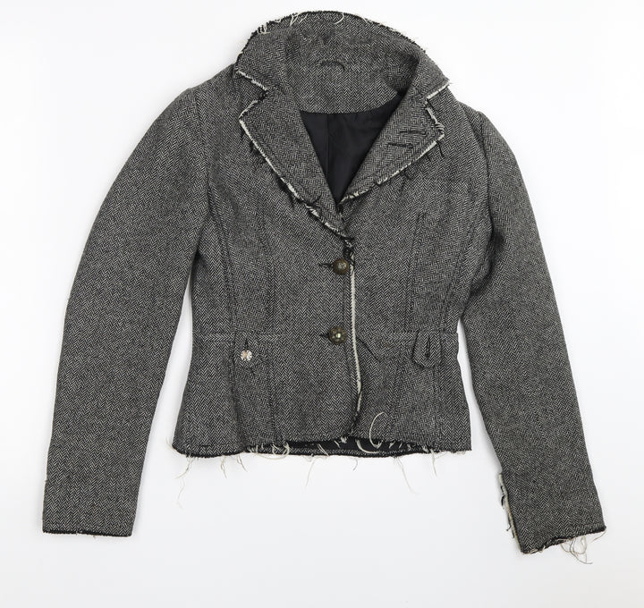 New Look Womens Grey Overcoat Coat Size 10
