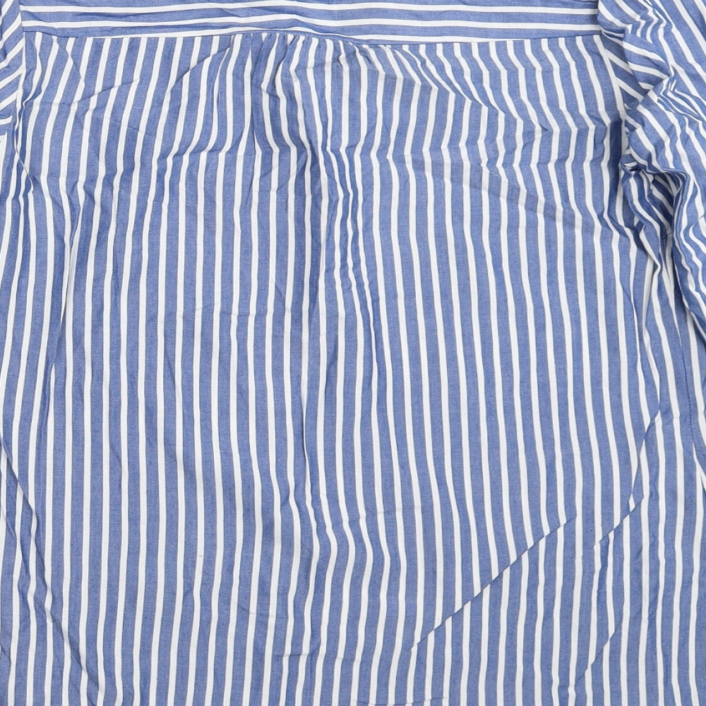 George Womens Blue Striped  Basic Blouse Size 10