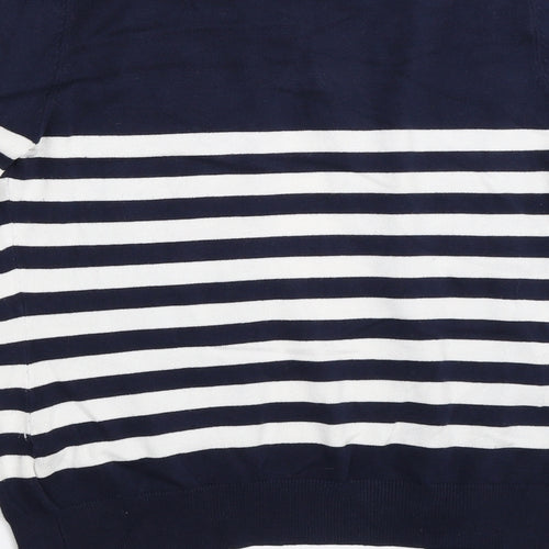 F&F Womens Blue Striped  Cardigan Jumper Size 8