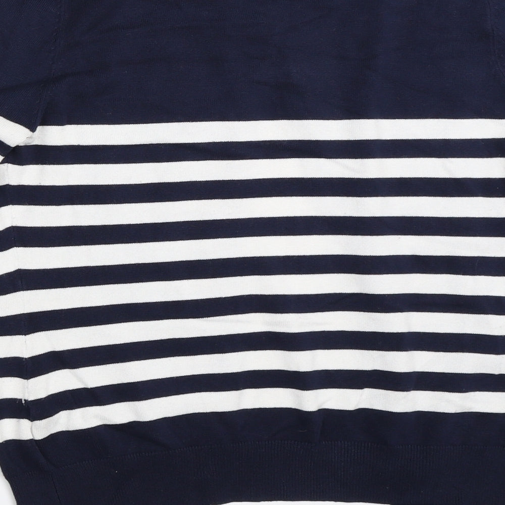 F&F Womens Blue Striped  Cardigan Jumper Size 8