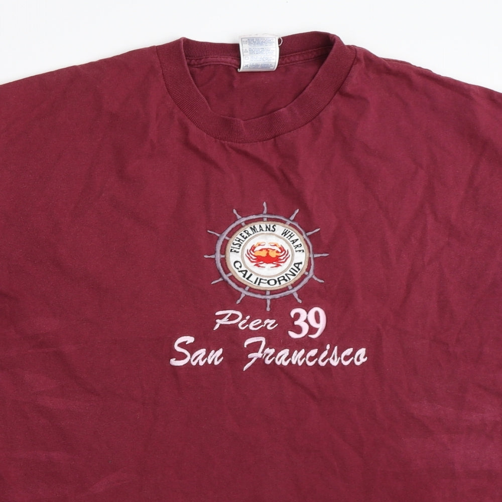 Preworn Mens Red    T-Shirt Size L
