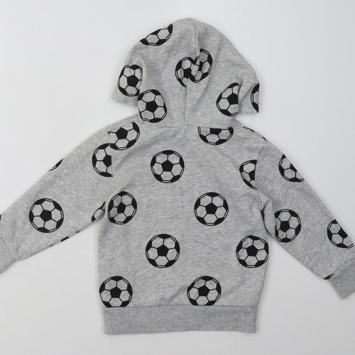 H&M Boys Grey Polka Dot  Pullover Hoodie Size 2 Years