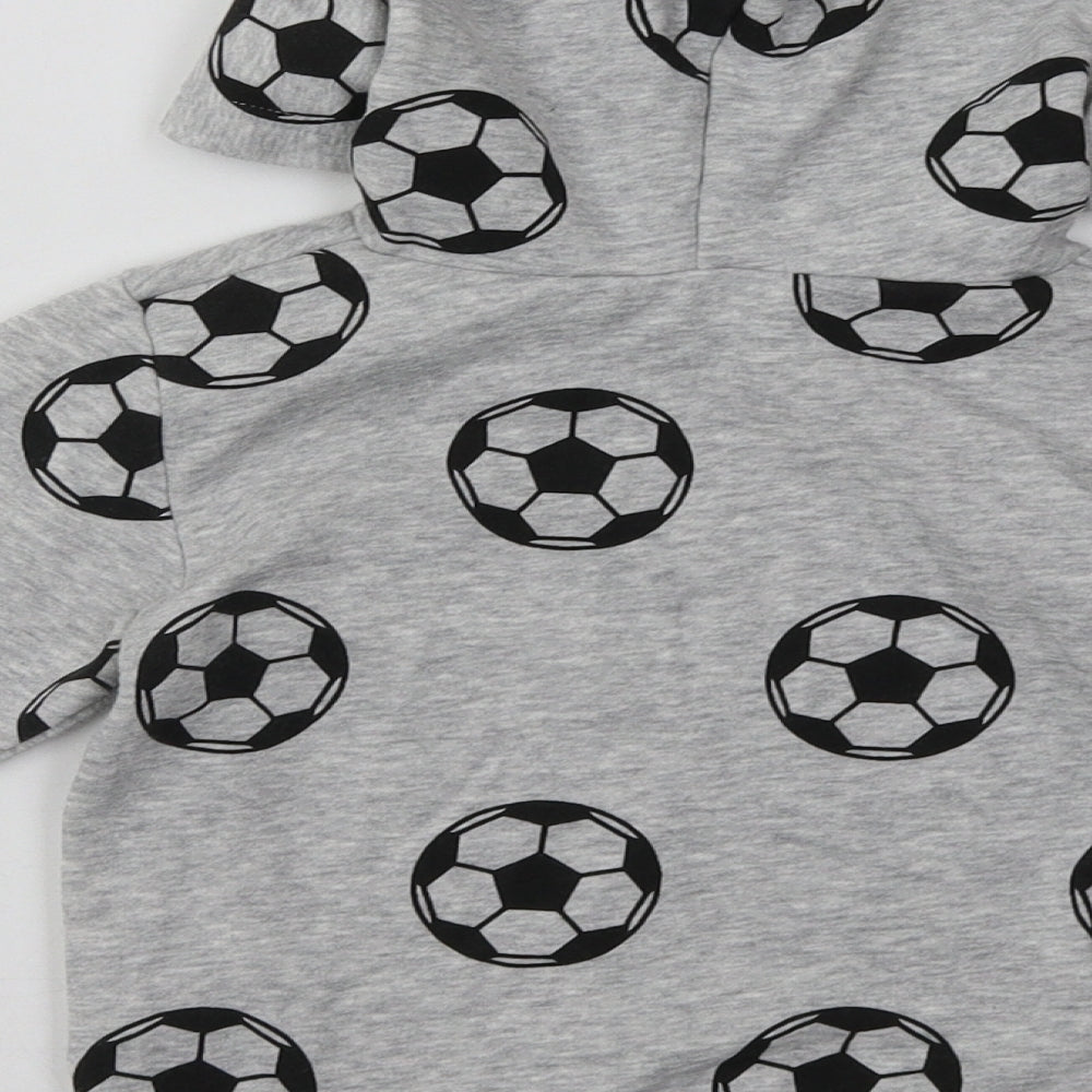 H&M Boys Grey Polka Dot  Pullover Hoodie Size 2 Years