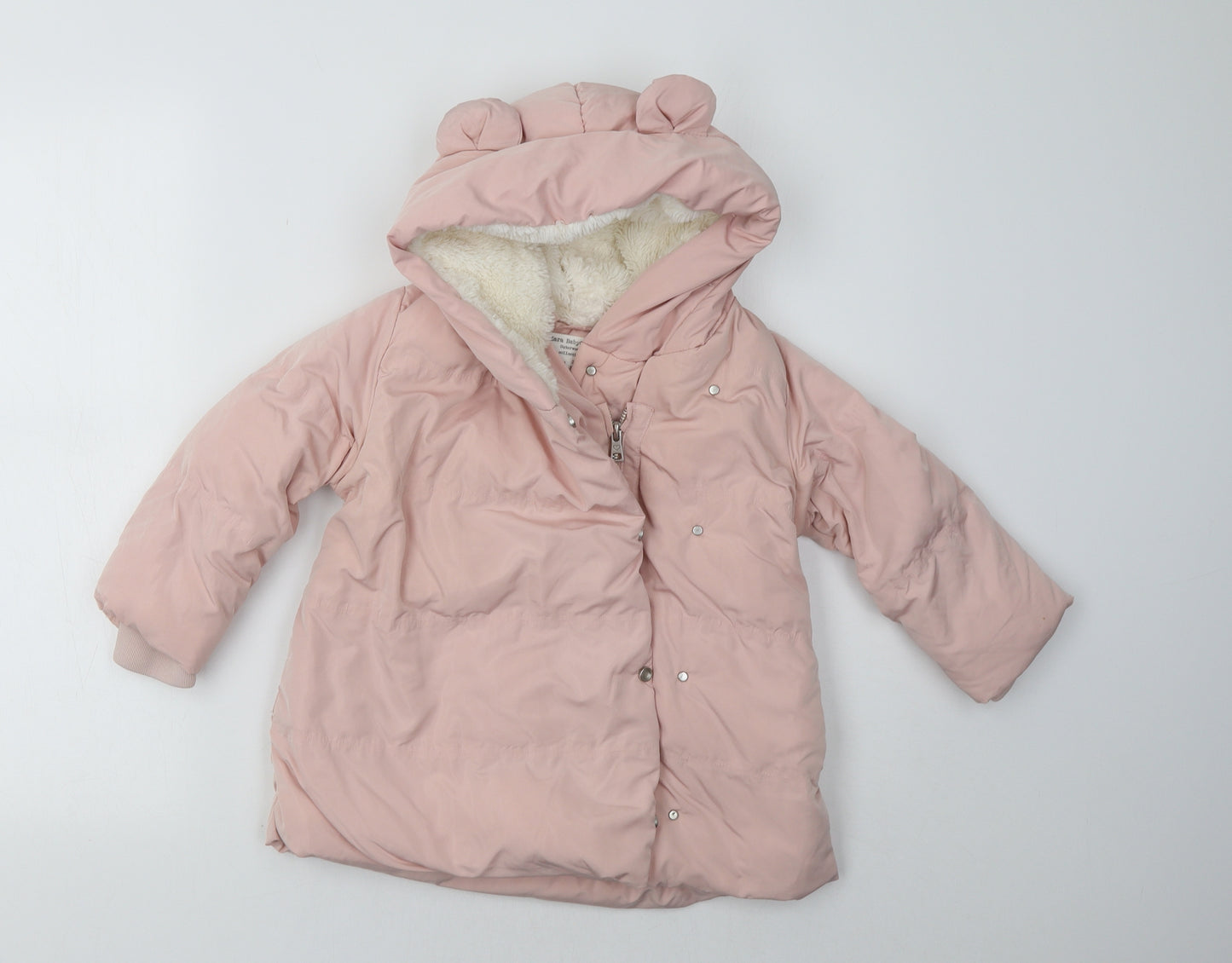 Zara Girls Pink   Basic Coat Coat Size 3-4 Years