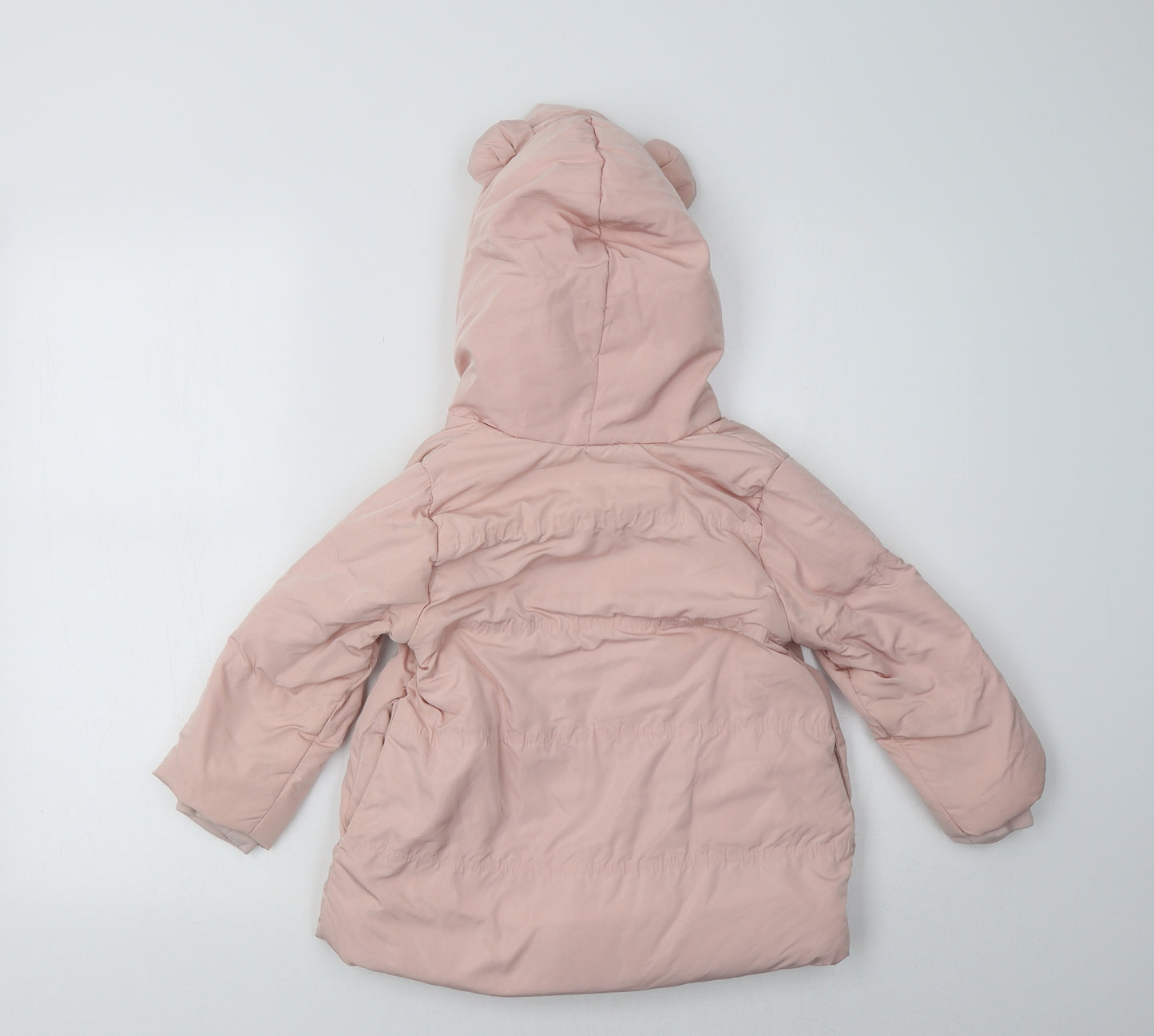 Zara Girls Pink   Basic Coat Coat Size 3-4 Years