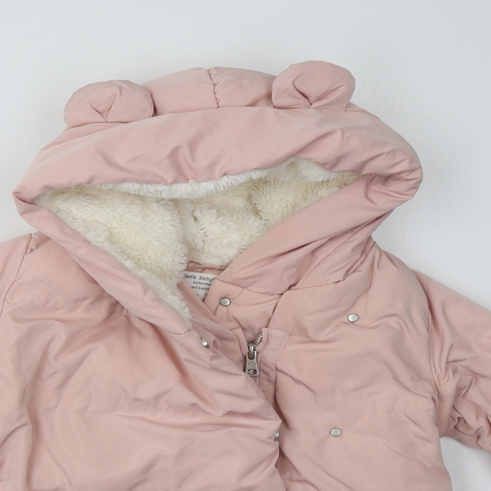 Zara Girls Pink   Basic Coat Coat Size 3-4 Years