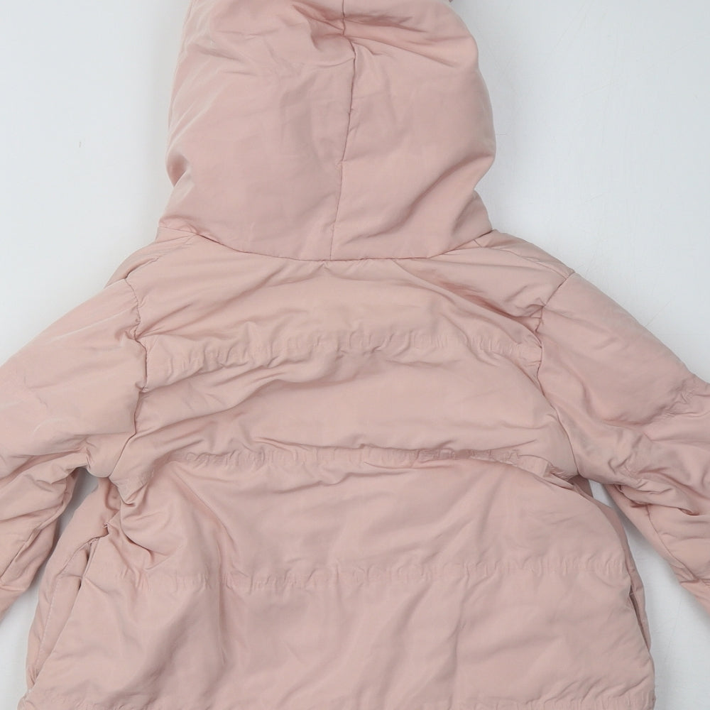 Zara Girls Pink   Basic Coat Coat Size 3-4 Years