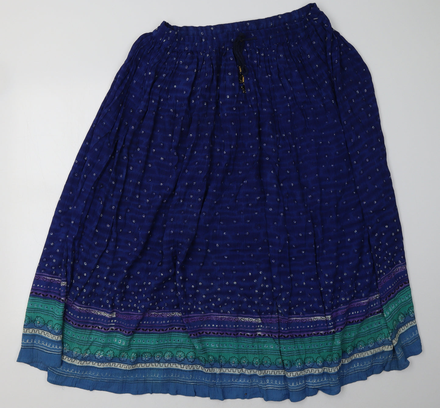 design essentials Womens Blue Geometric  A-Line Skirt One Size