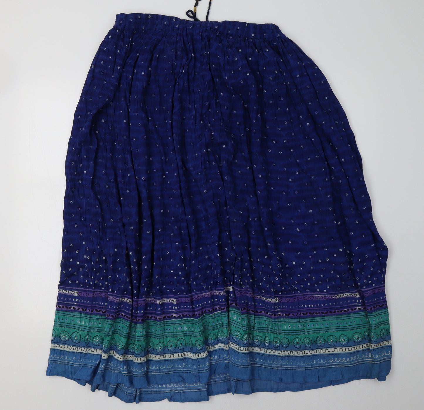 design essentials Womens Blue Geometric  A-Line Skirt One Size