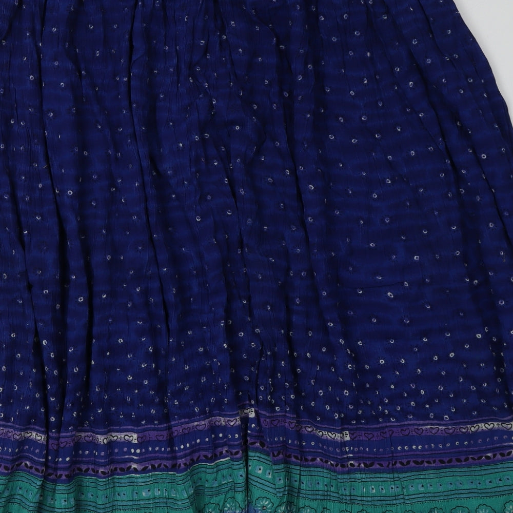 design essentials Womens Blue Geometric  A-Line Skirt One Size