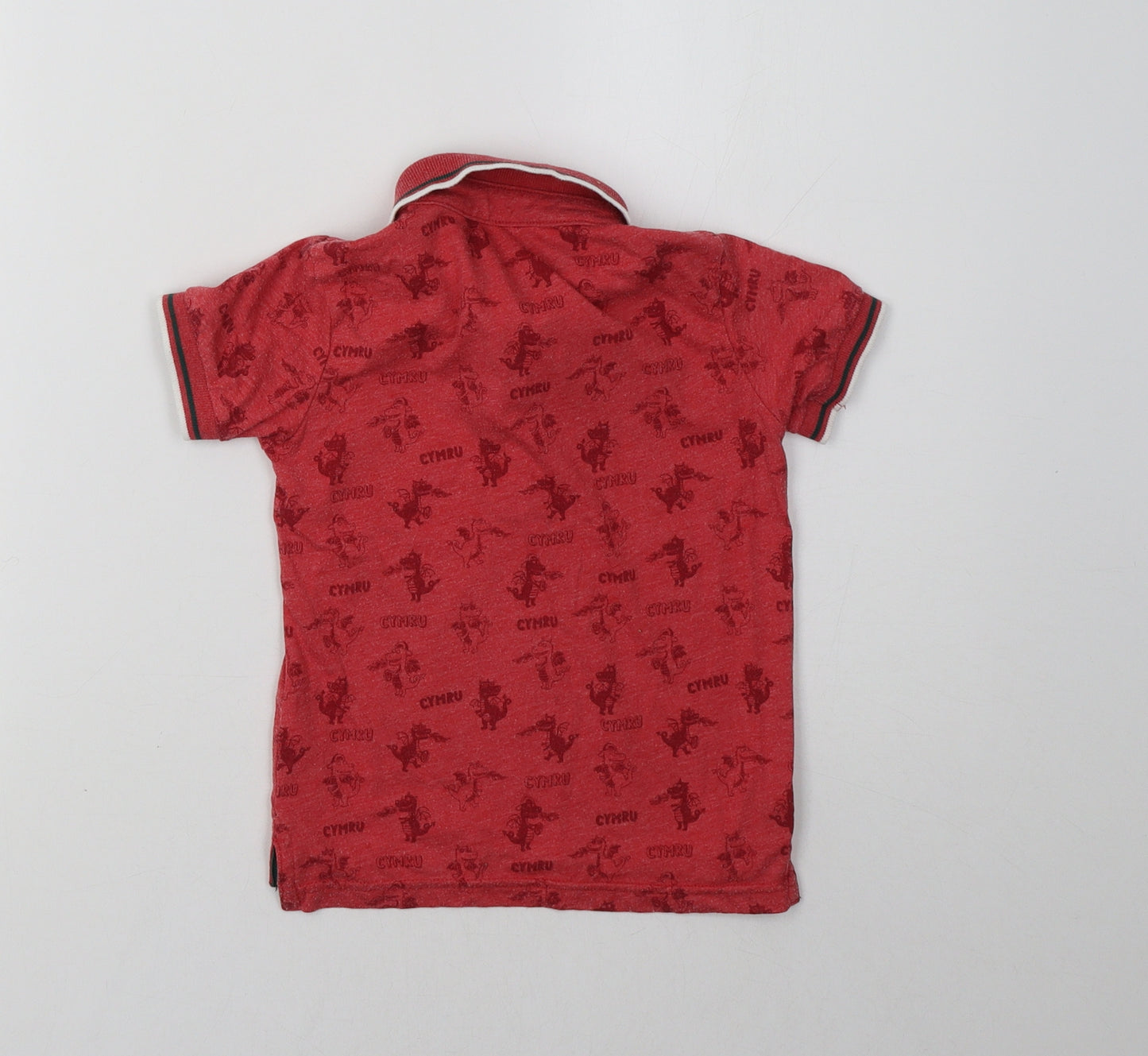 George Boys Red   Basic Polo Size 2 Years  - welsh