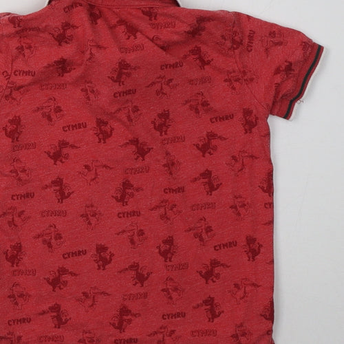 George Boys Red   Basic Polo Size 2 Years  - welsh