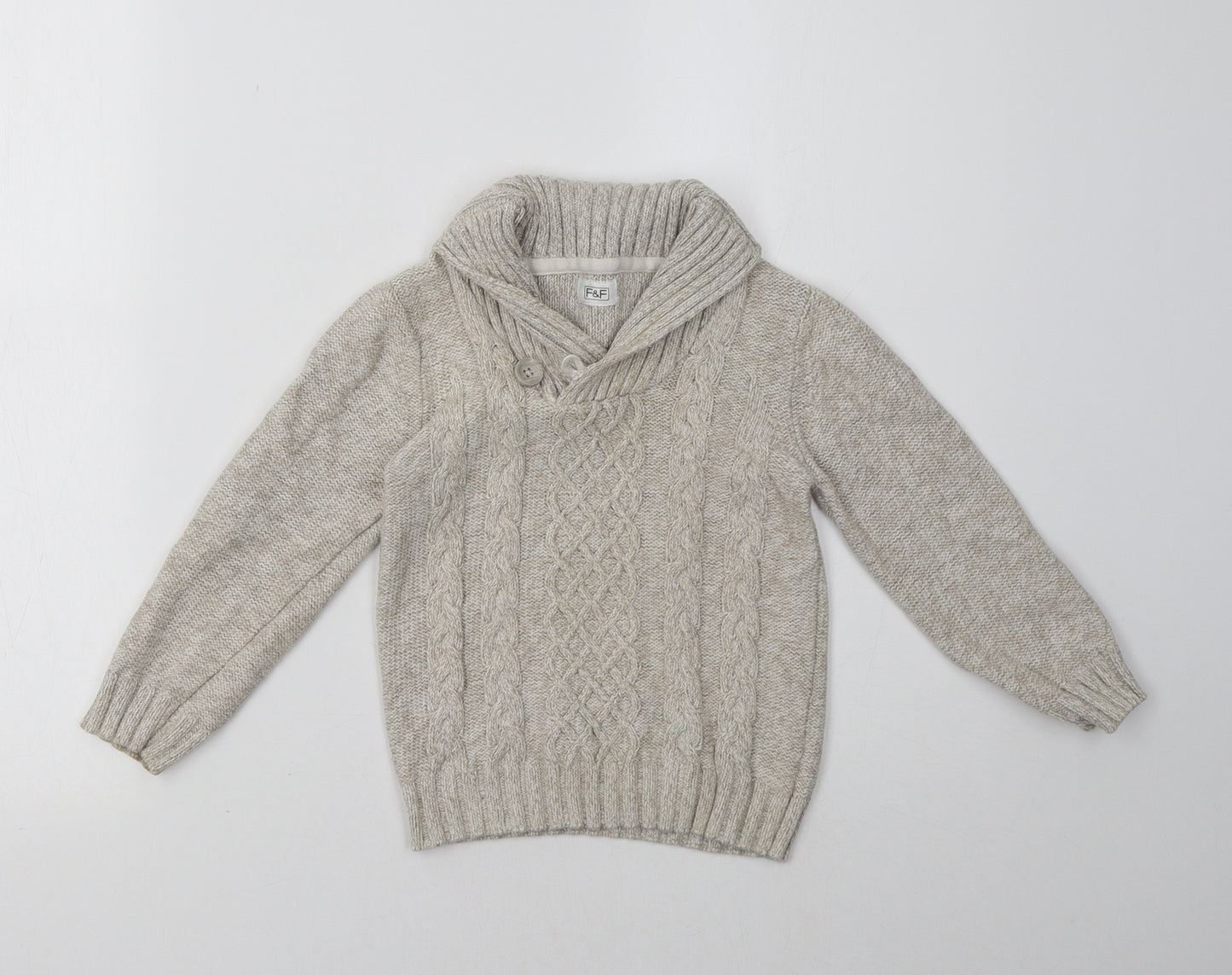 F&F Boys Beige   Pullover Sweatshirt Size 4-5 Years