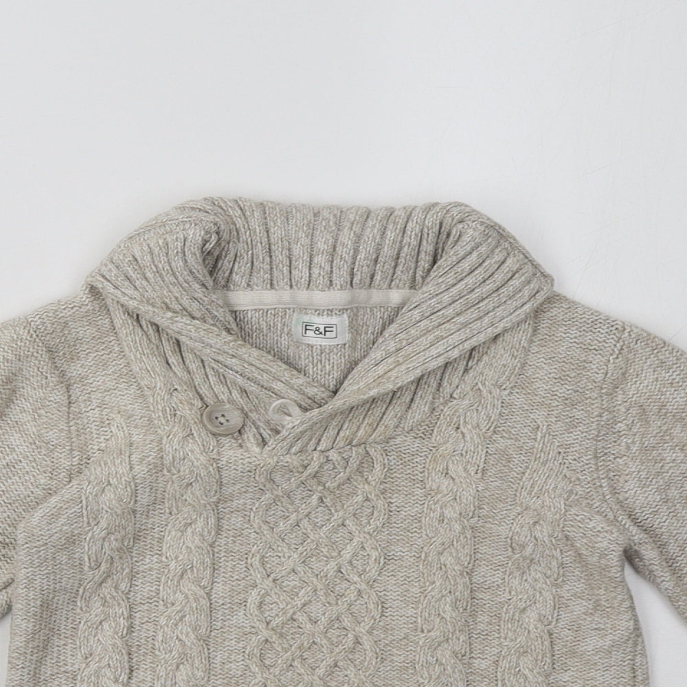 F&F Boys Beige   Pullover Sweatshirt Size 4-5 Years