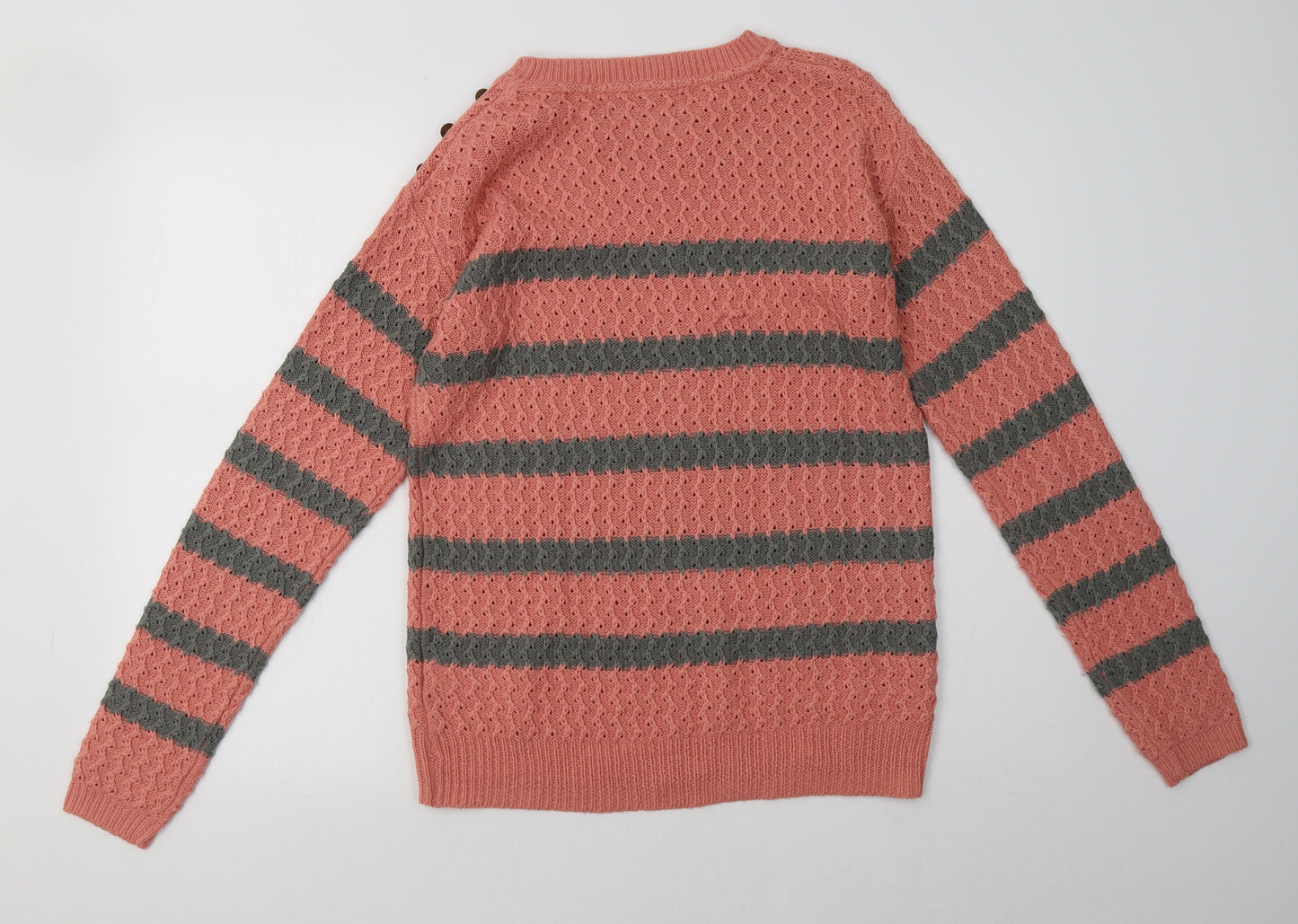 NEXT Womens Pink Striped  Pullover Sweatshirt Size 8