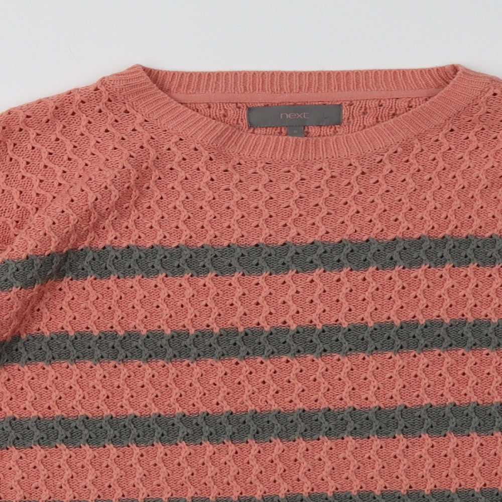 NEXT Womens Pink Striped  Pullover Sweatshirt Size 8