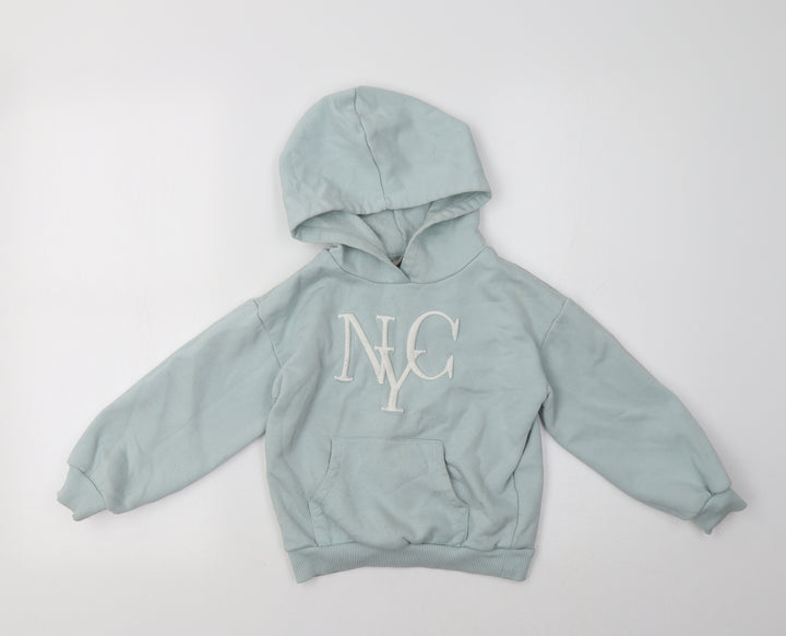 Matalan Girls Green Pullover Hoodie Size 7 Years