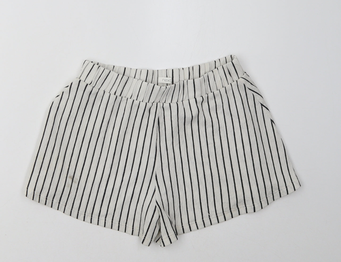 NEXT Girls White Striped  Paperbag Shorts Size 7 Years