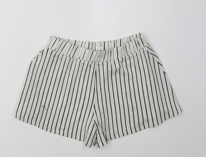 NEXT Girls White Striped  Paperbag Shorts Size 7 Years