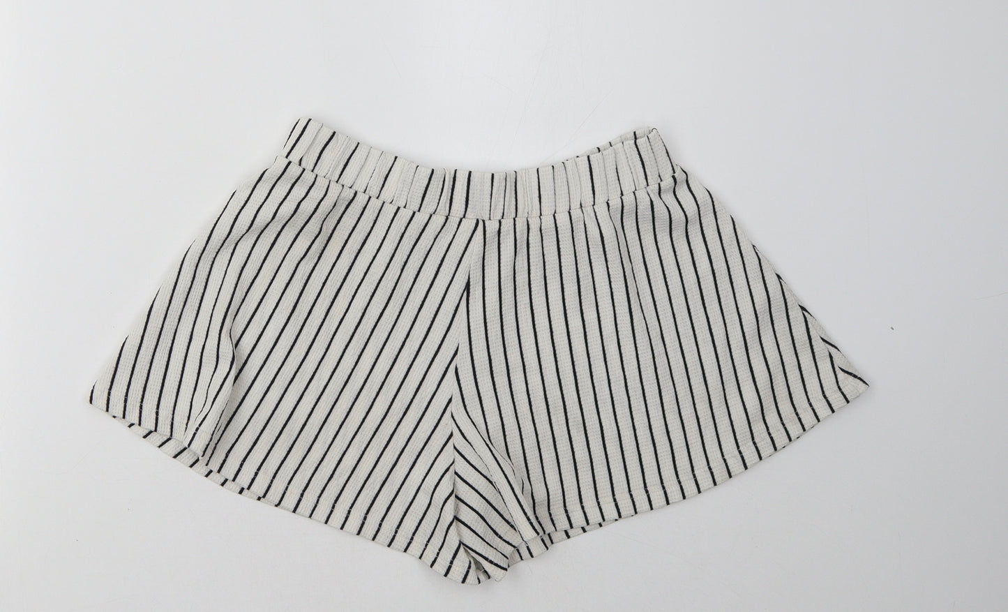 NEXT Girls White Striped  Paperbag Shorts Size 7 Years