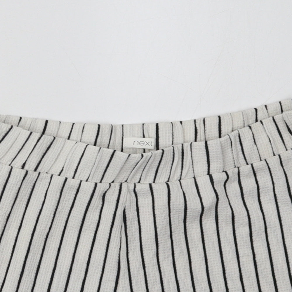 NEXT Girls White Striped  Paperbag Shorts Size 7 Years