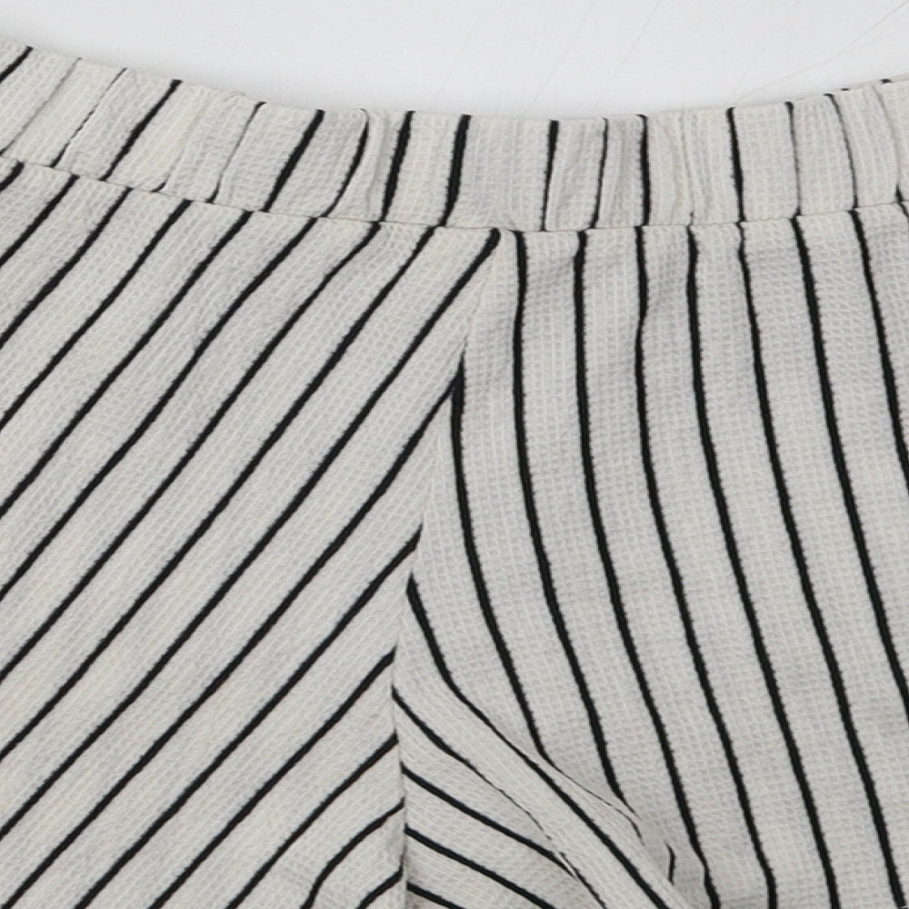 NEXT Girls White Striped  Paperbag Shorts Size 7 Years