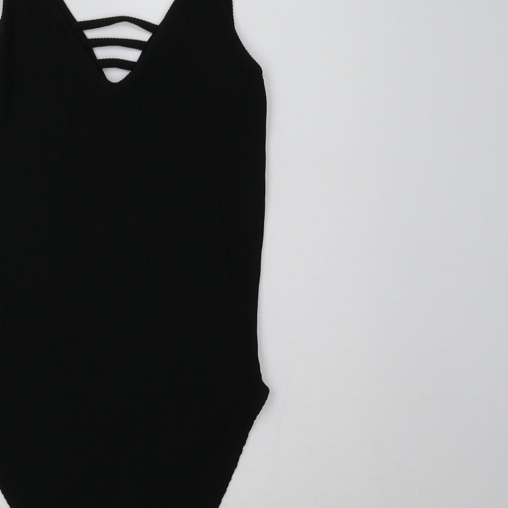 New Look Womens Black   Bodysuit One-Piece Size 8