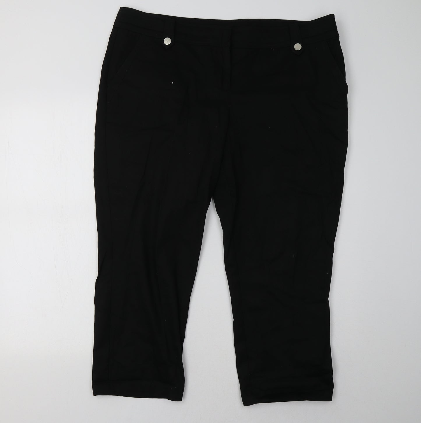 Wallis Womens Black   Cropped Trousers Size 18 L26 in