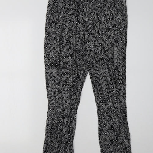 H&M Womens Black Geometric  Trousers  Size XS L30 in