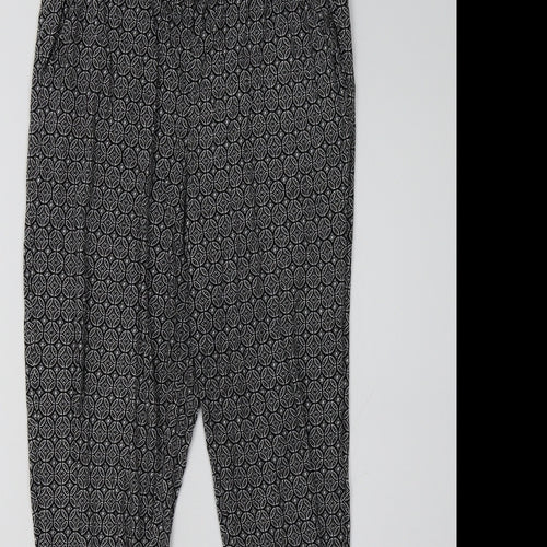 H&M Womens Black Geometric  Trousers  Size XS L30 in