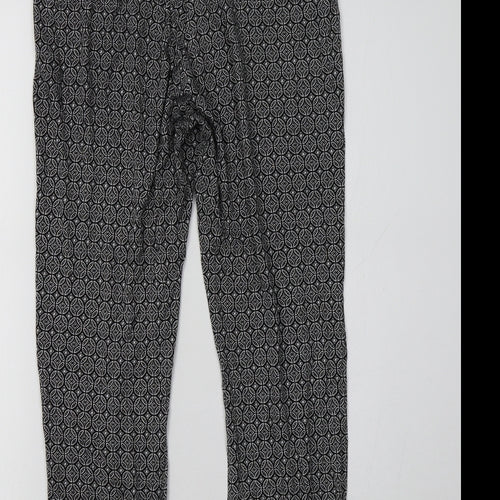 H&M Womens Black Geometric  Trousers  Size XS L30 in