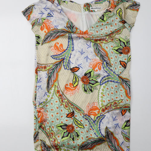 misskoo Womens Orange Geometric  A-Line  Size L