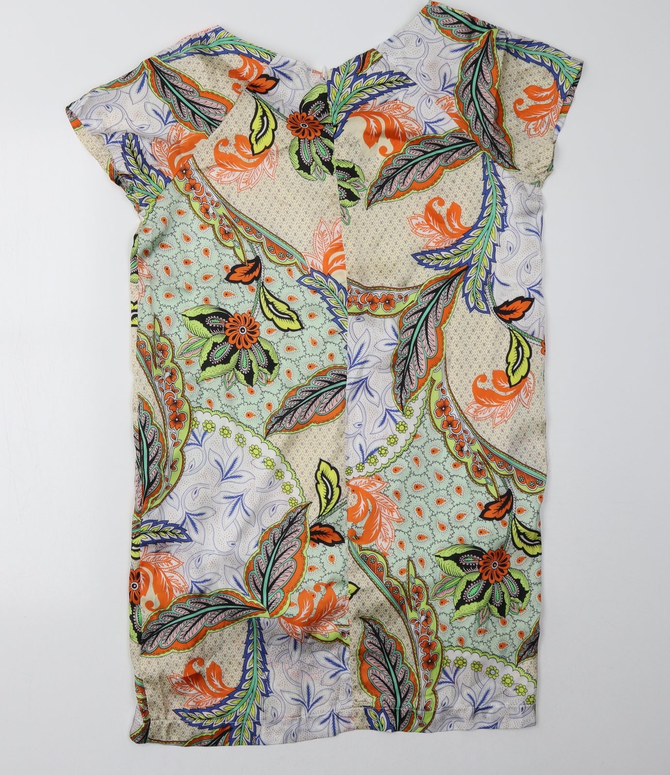 misskoo Womens Orange Geometric  A-Line  Size L