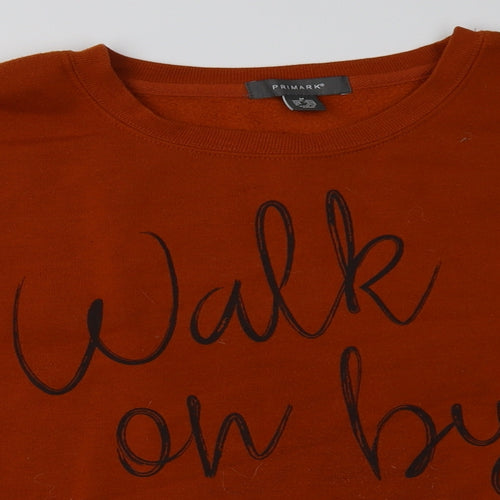 Primark Womens Orange   Pullover Sweatshirt Size 10